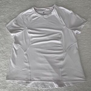 Spyder Active White Athletic Top Women's Large Short Sleeve Zip Pocket